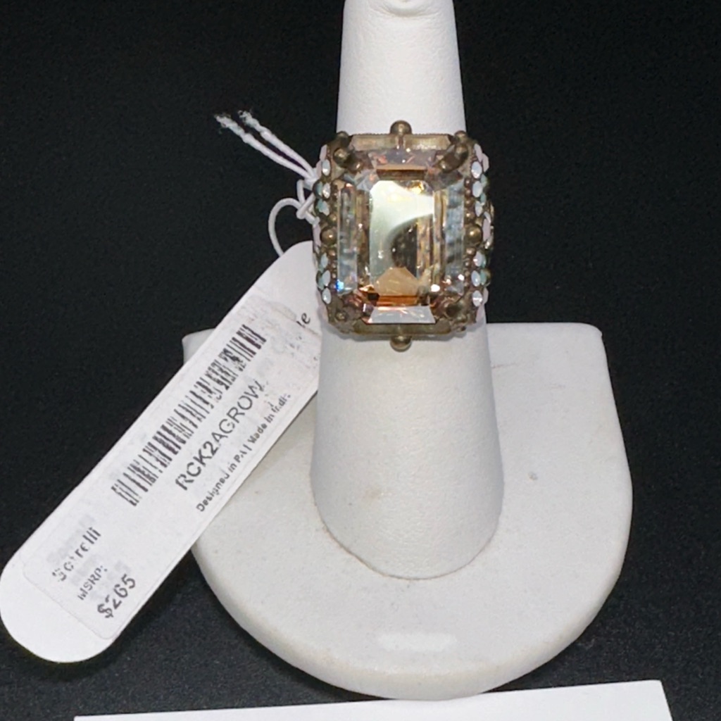 Sorrelli One-Of-A-Kind Gold Ring With Clear Gemstone Was 179 Now 89 89$